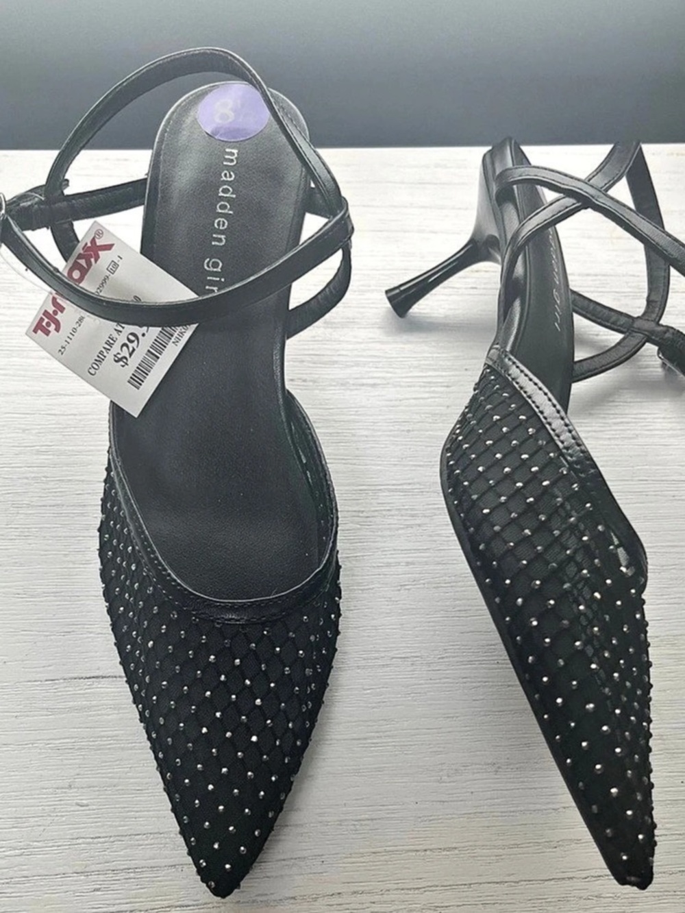 Madden Girl Studded Pointed-Toe Heels in Black US 8.5 NWT
